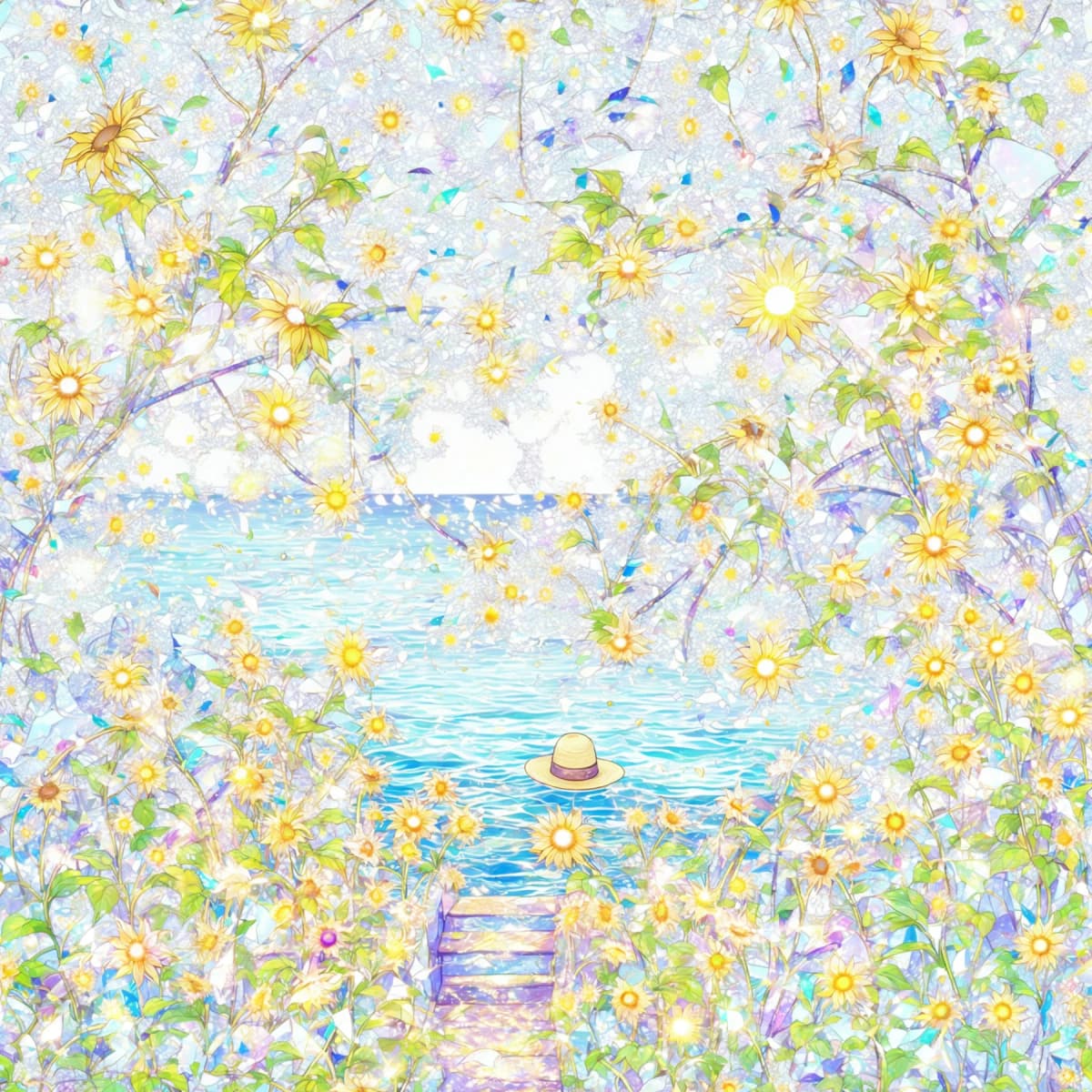 ヒマワリが届ける海の歌 - N.あつめ(Xでは夏芽藍) | ArtNow