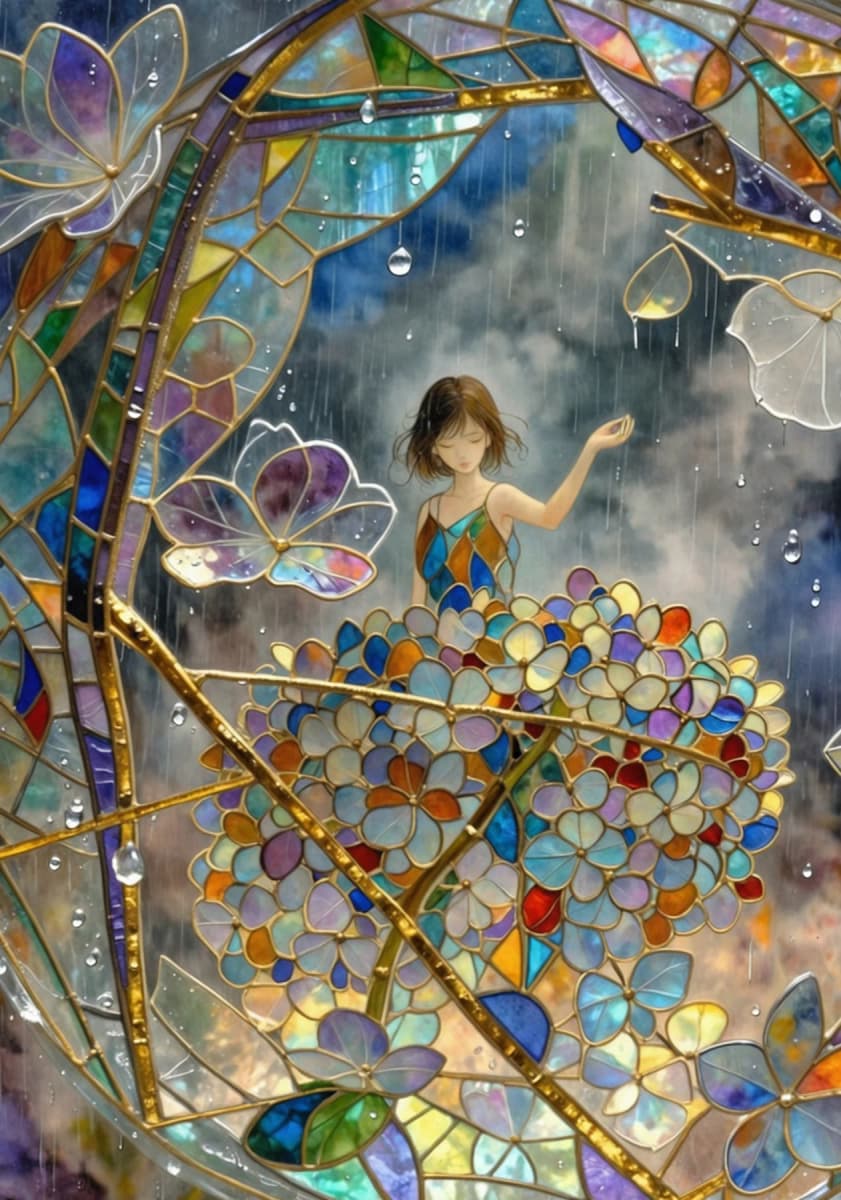花かごの雨宿り - N.あつめ(Xでは夏芽藍) | ArtNow