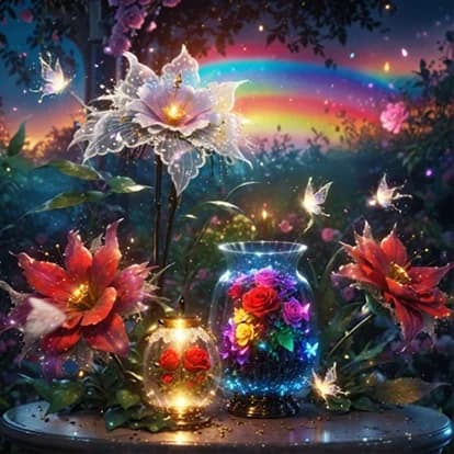 人をつなげる虹の花 - N.あつめ(Xでは夏芽藍) | ArtNow