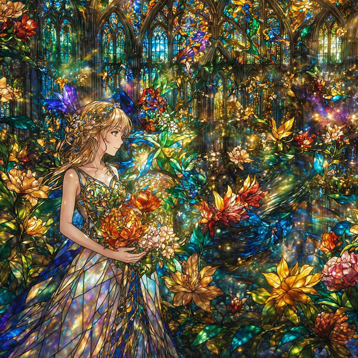 光をあつめた花の庭園 - N.あつめ(Xでは夏芽藍) | ArtNow